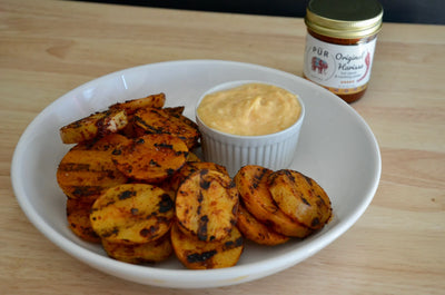Harissa Grilled Potatoes w/ Preserved Lemon Mayonnaise