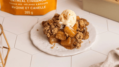 Apple Crisp with Oatmeal Cinnamon Cookie Topping