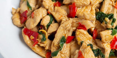 Spicy Basil Chicken Stir-Fry with Nam Prik Pao
