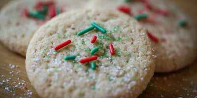 Vegan Holiday Chocolate Chip Cookies with White, Green, and Red Sprinkles by Dan the Baking Man