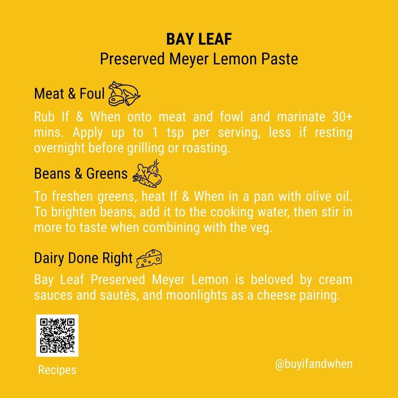Bay Leaf Preserved Meyer Lemon Paste - Here Here Market