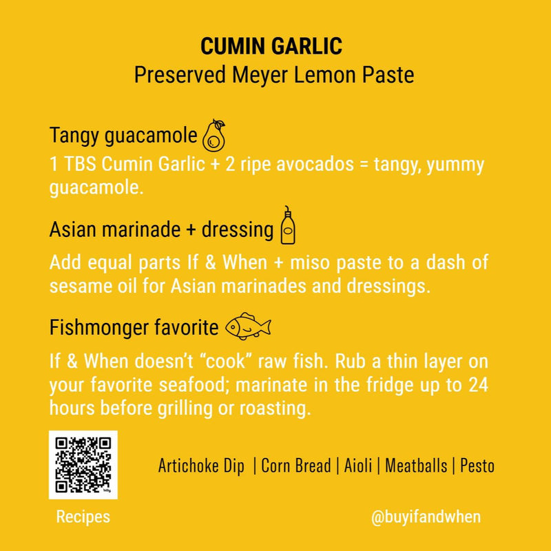 Cumin Garlic Preserved Meyer Lemon Paste - Here Here Market