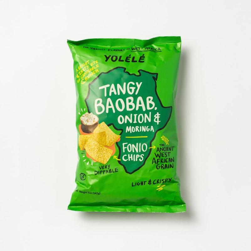 Tangy Baobab Onion & Moringa Fonio Chips - Here Here Market