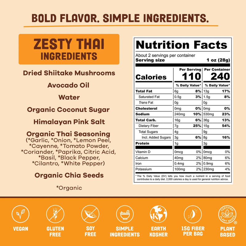 Zesty Thai Mushroom Jerky - Here Here Market