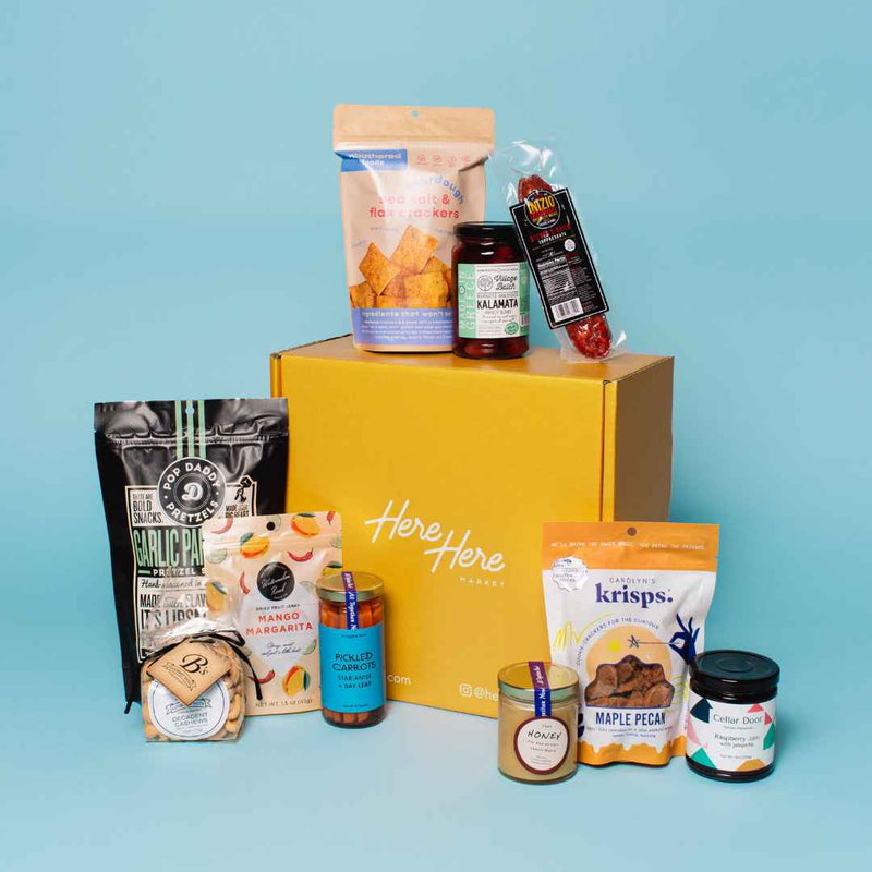 Premium Charcuterie Gift Basket: Spreads, Nuts & Dried Fruits - Here Here Market